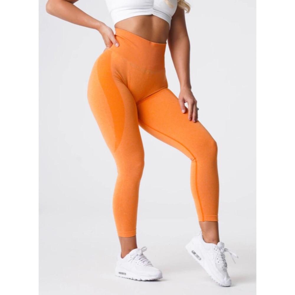 NVGTN SUNSET ORANGE CONTOUR SEAMLESS LEGGINGS